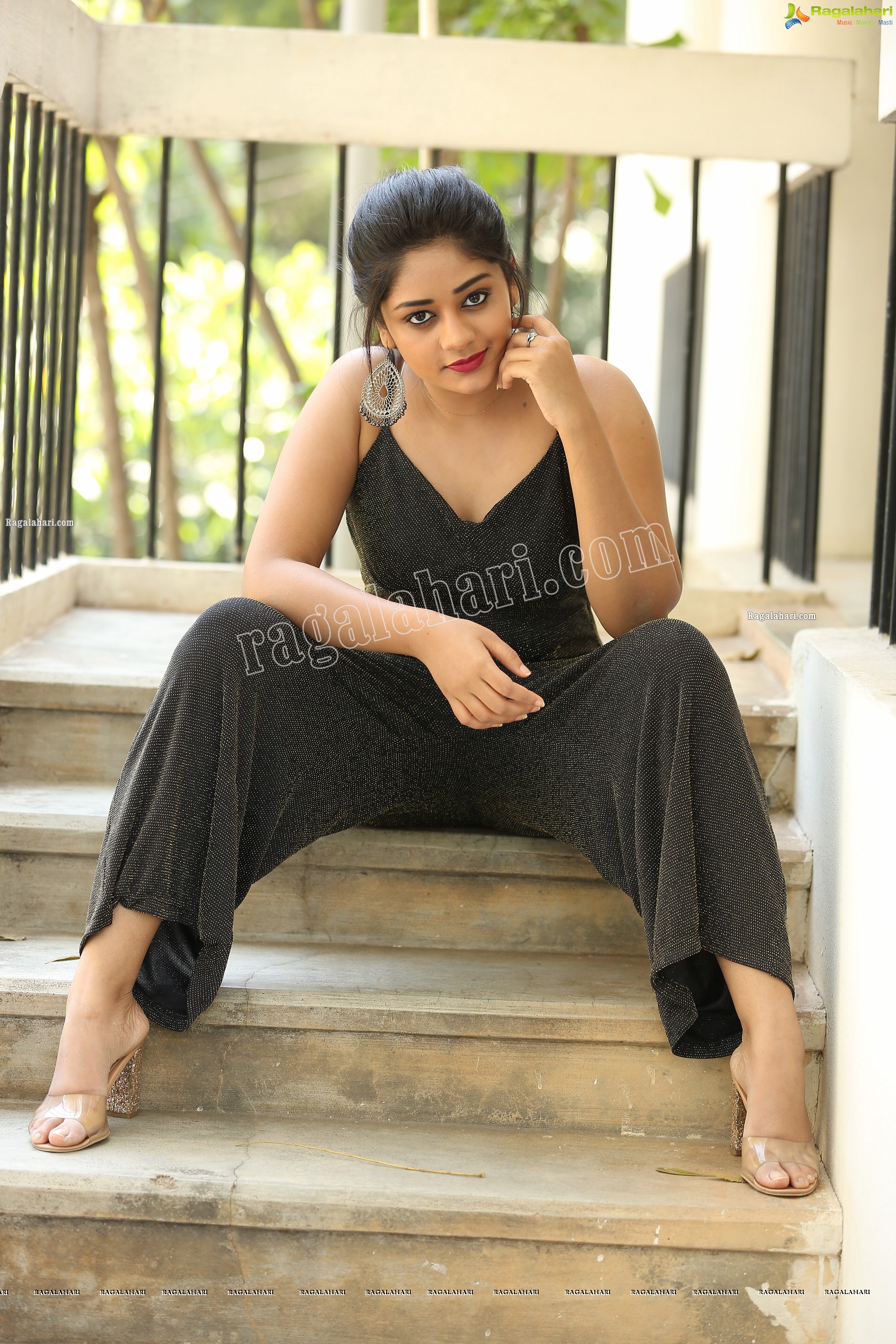 Deepa Umapathy in Black Silver Glittery Jumpsuit, Exclusive Photo Shoot