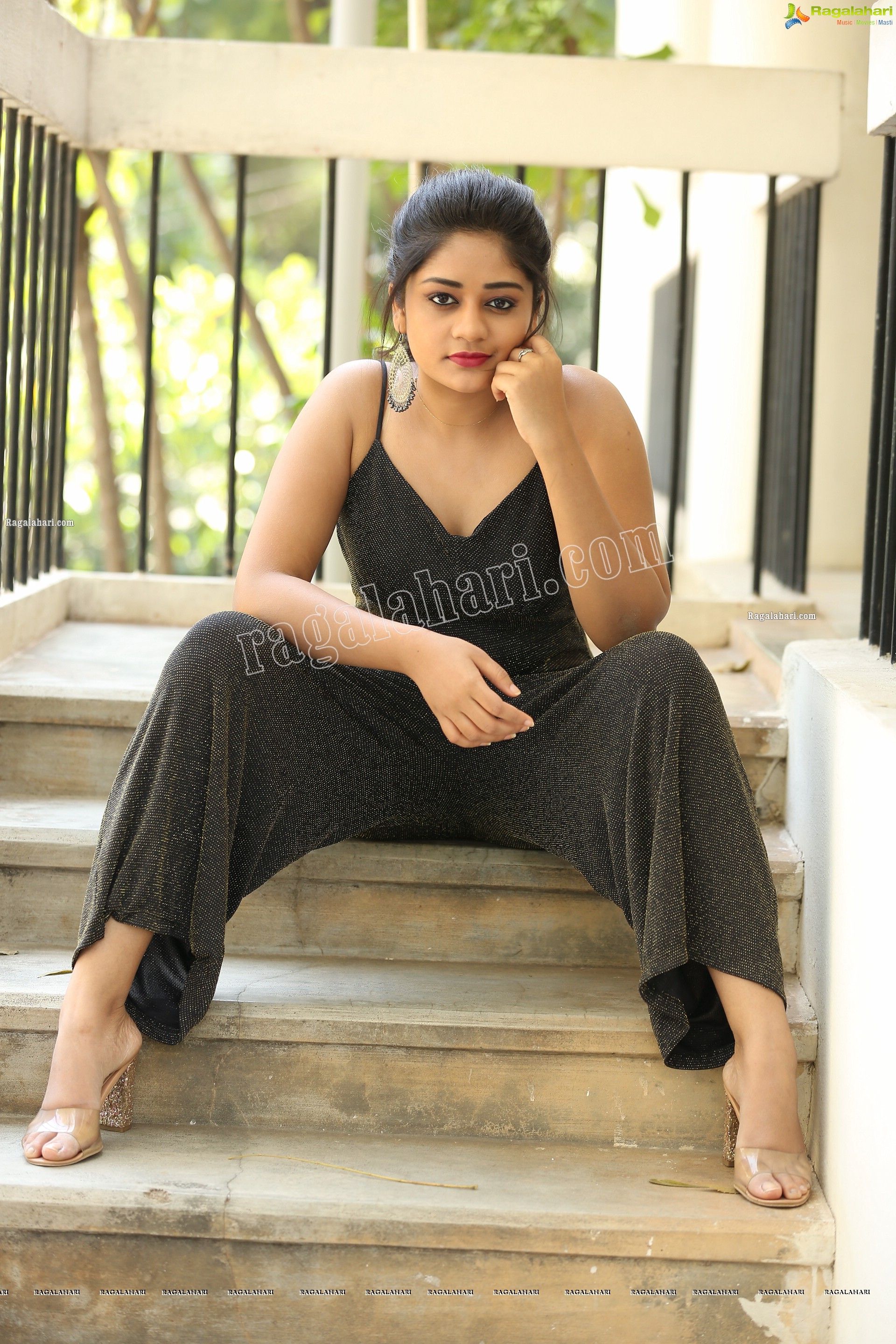Deepa Umapathy in Black Silver Glittery Jumpsuit, Exclusive Photo Shoot