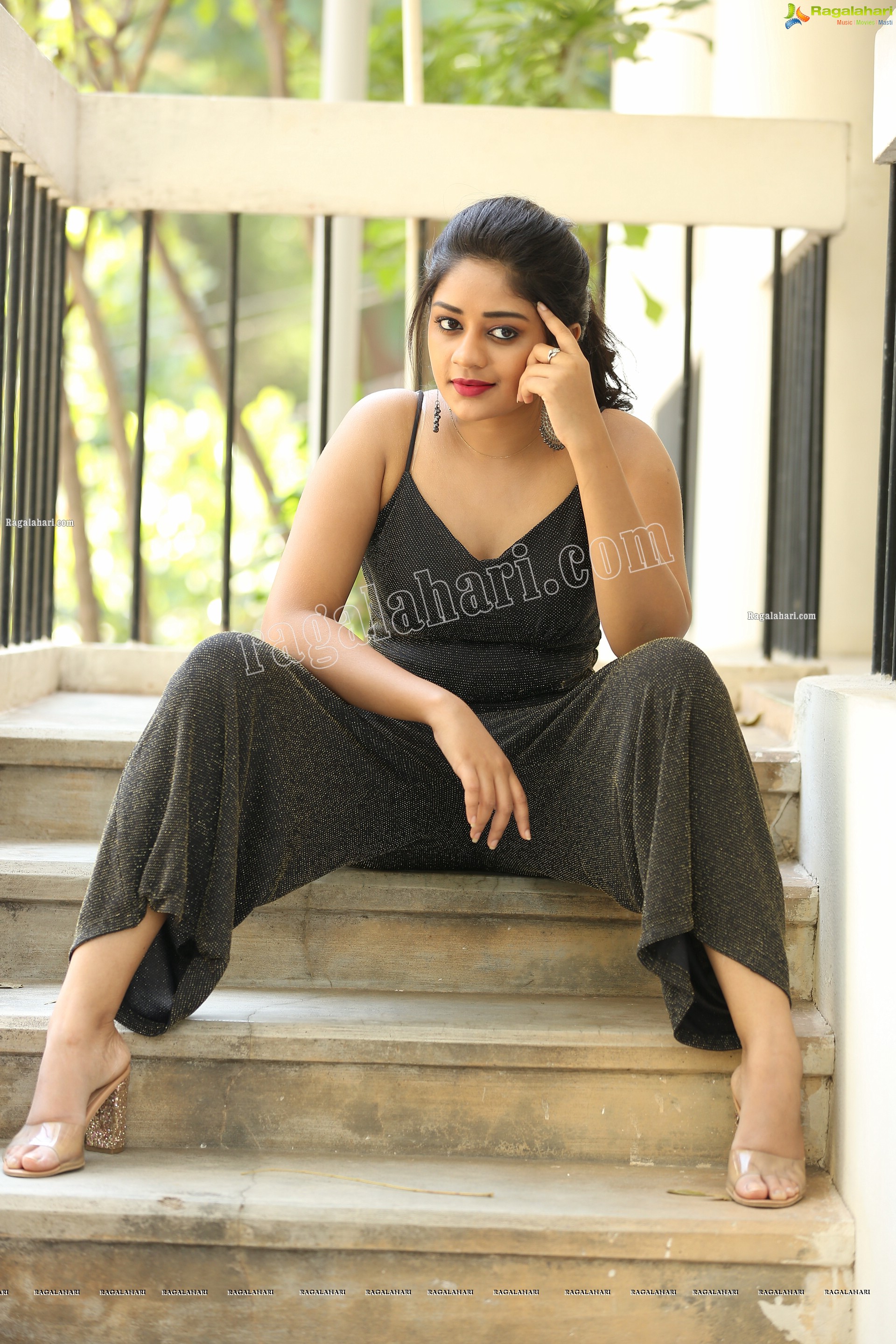 Deepa Umapathy in Black Silver Glittery Jumpsuit, Exclusive Photo Shoot