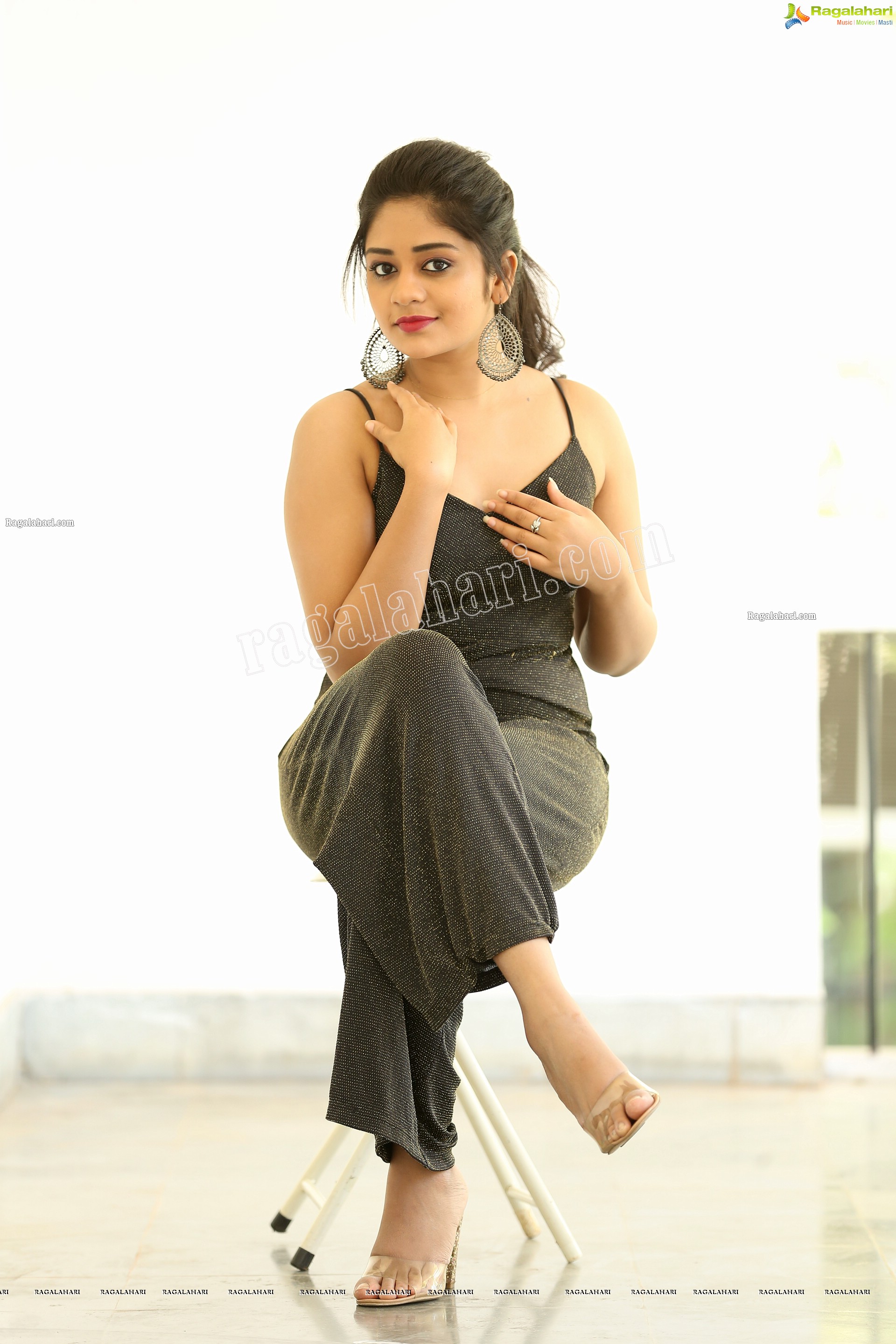 Deepa Umapathy in Black Silver Glittery Jumpsuit, Exclusive Photo Shoot