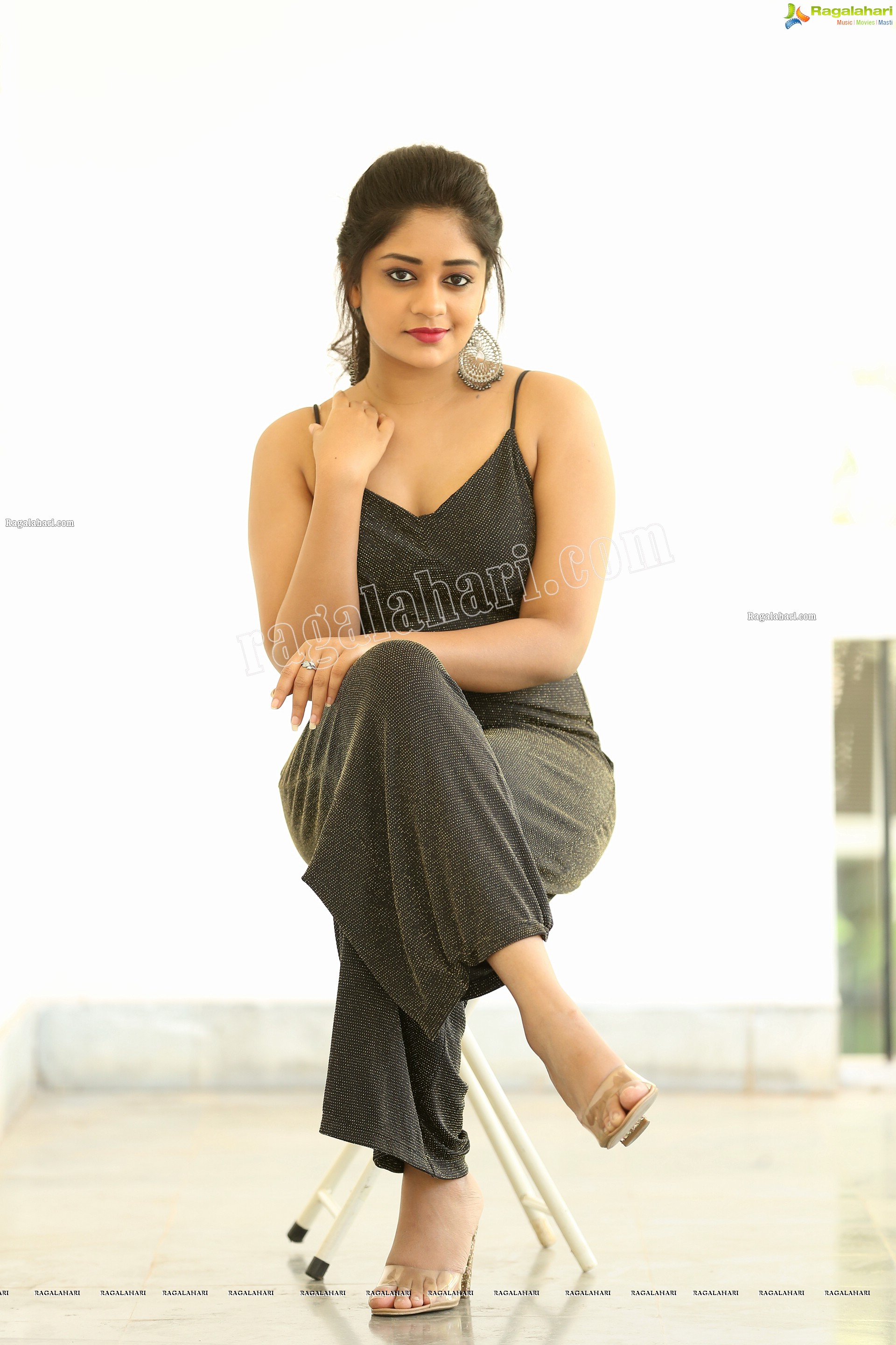 Deepa Umapathy in Black Silver Glittery Jumpsuit, Exclusive Photo Shoot