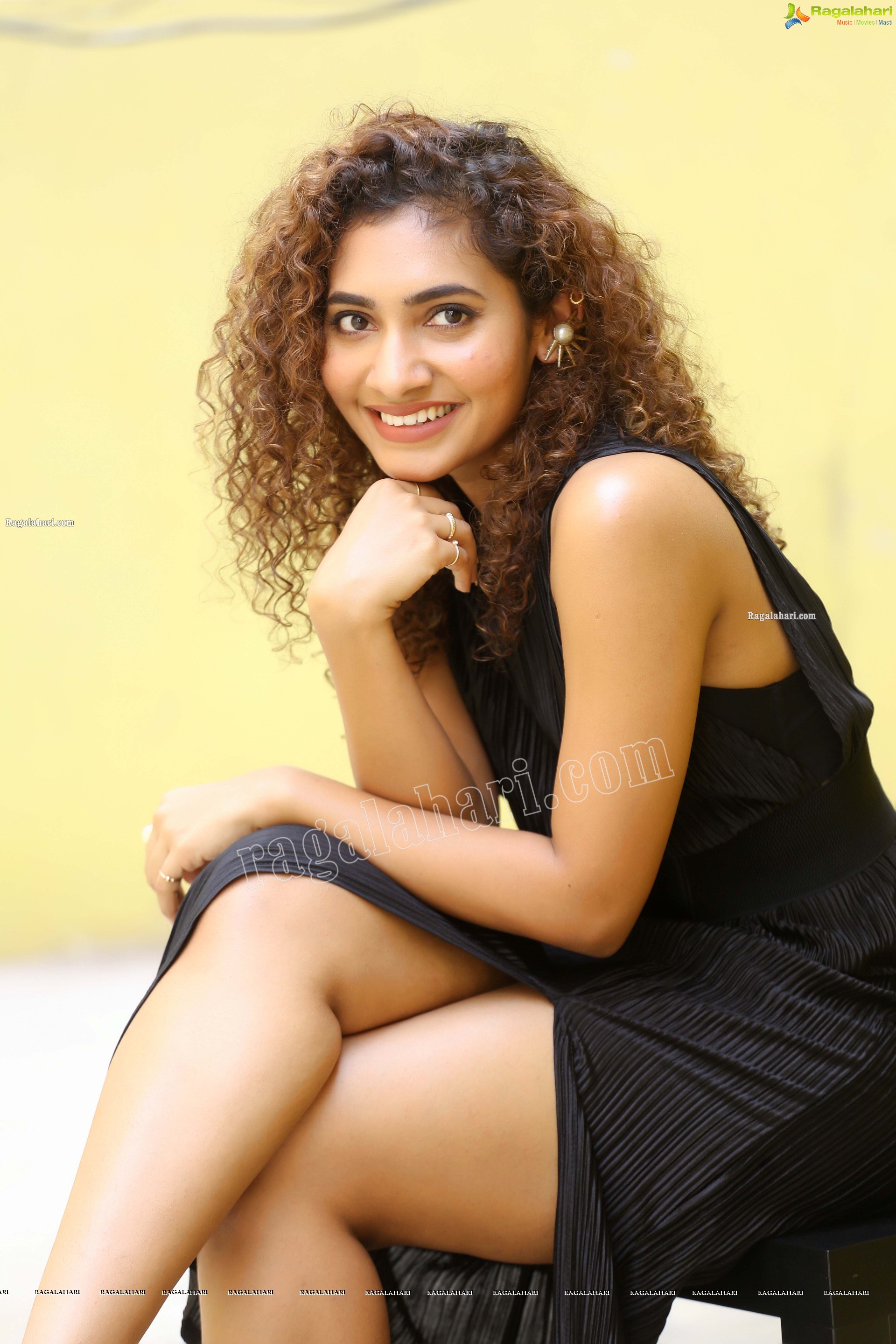 Gnaneswari Kandregula Black Petite Pleated Thigh High Slit Dress, HD Photo Gallery