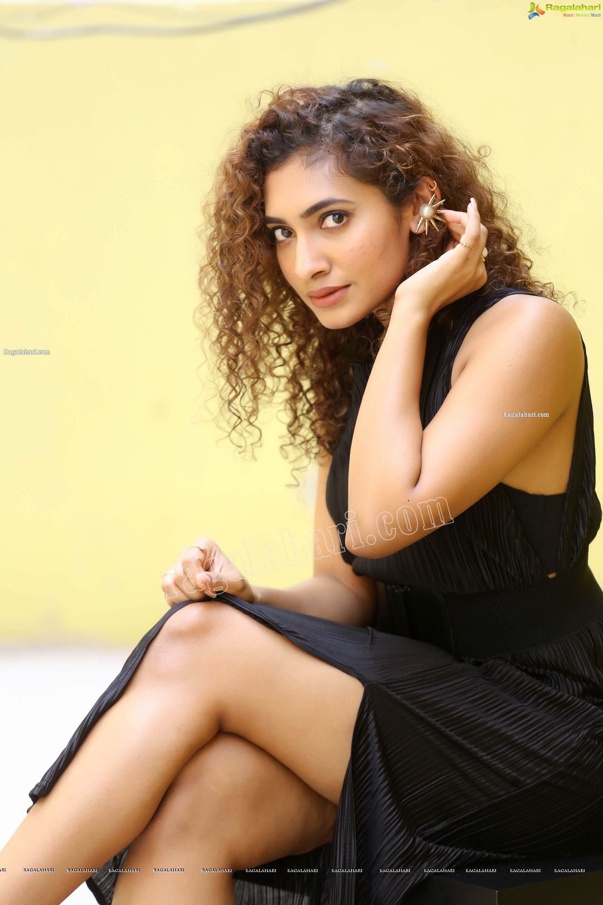 Gnaneswari Kandregula Black Petite Pleated Thigh High Slit Dress, HD Photo Gallery