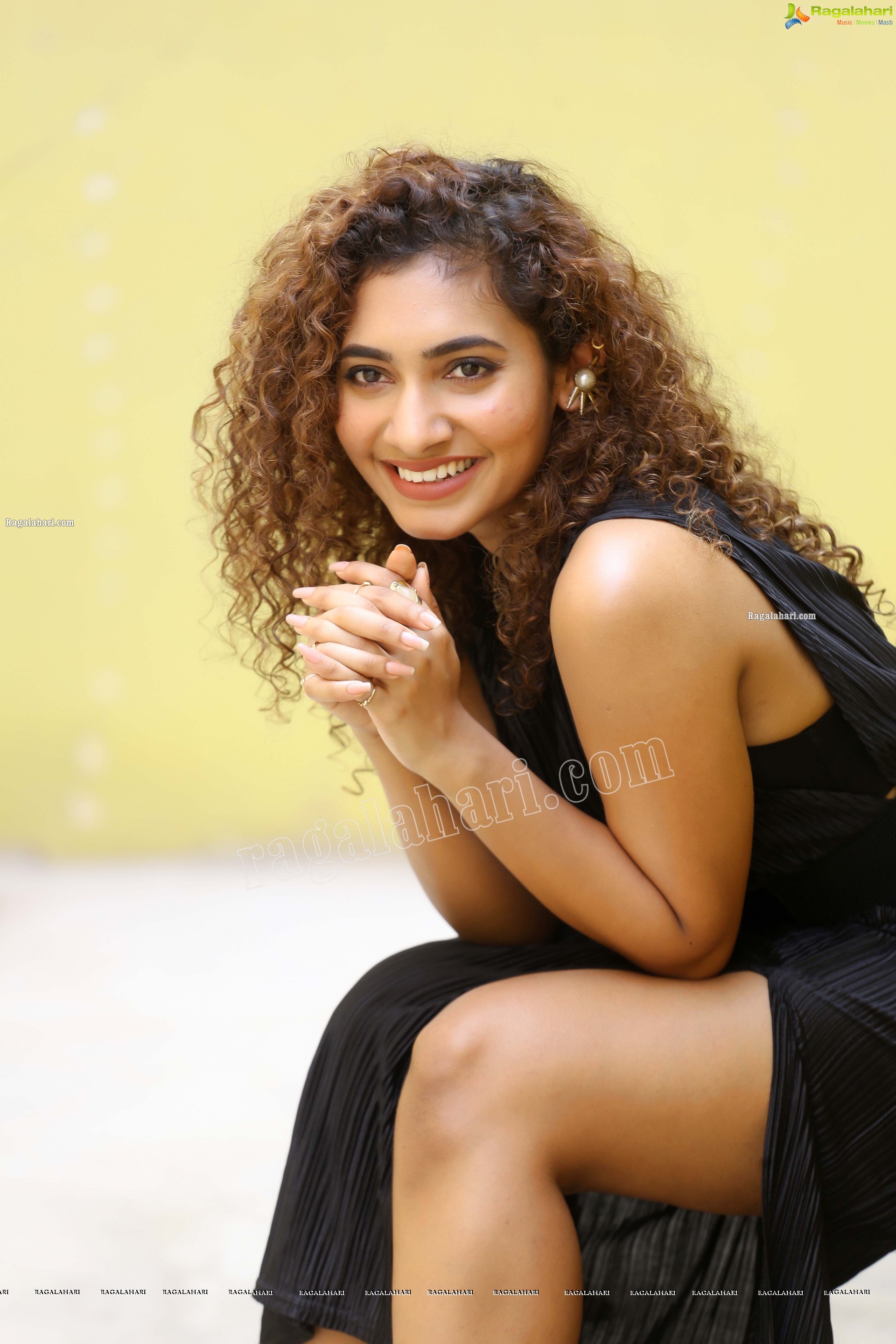 Gnaneswari Kandregula Black Petite Pleated Thigh High Slit Dress, HD Photo Gallery