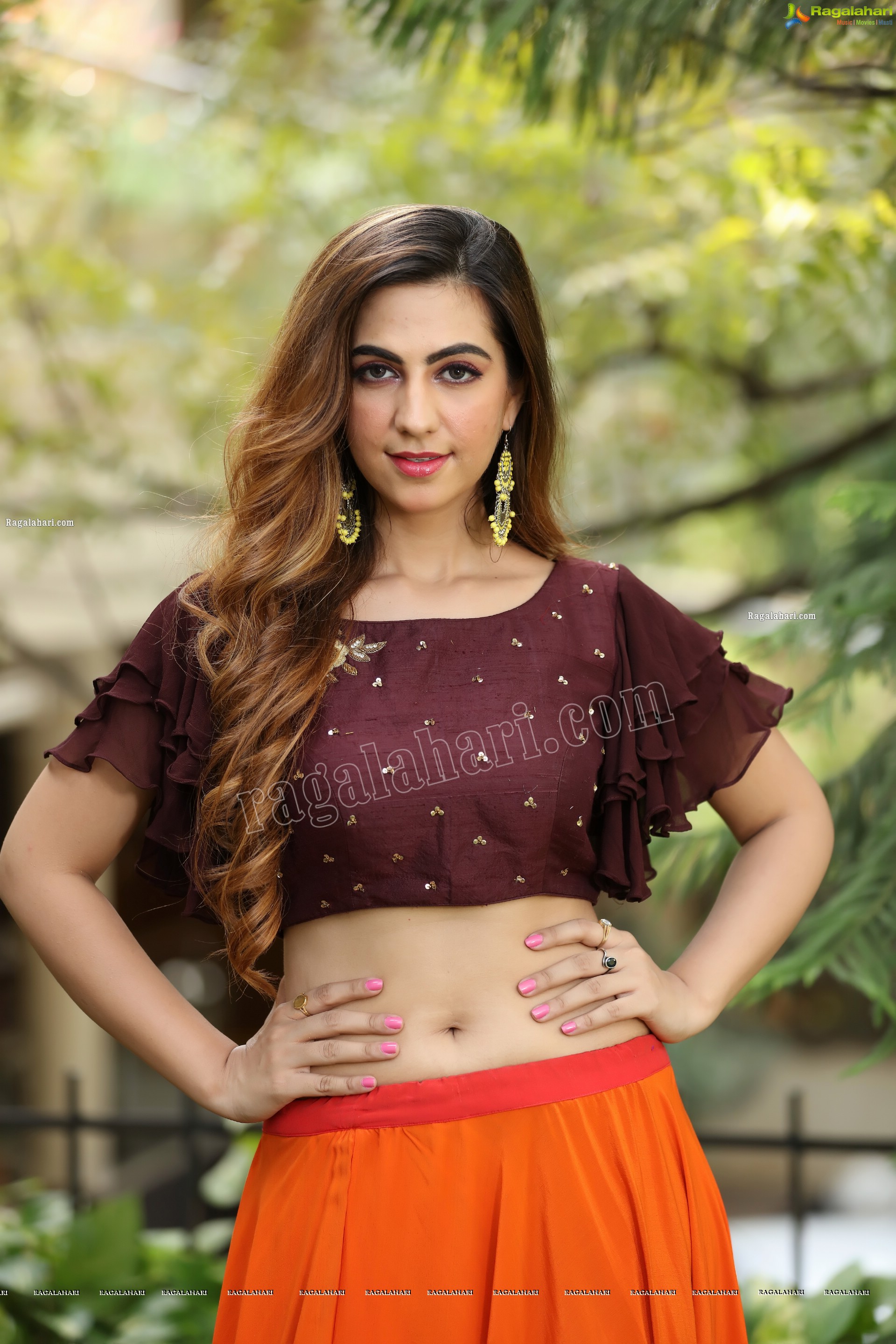 Harshita Panwar in Orange Embellished Lehenga Choli, Exclusive Photo Shoot