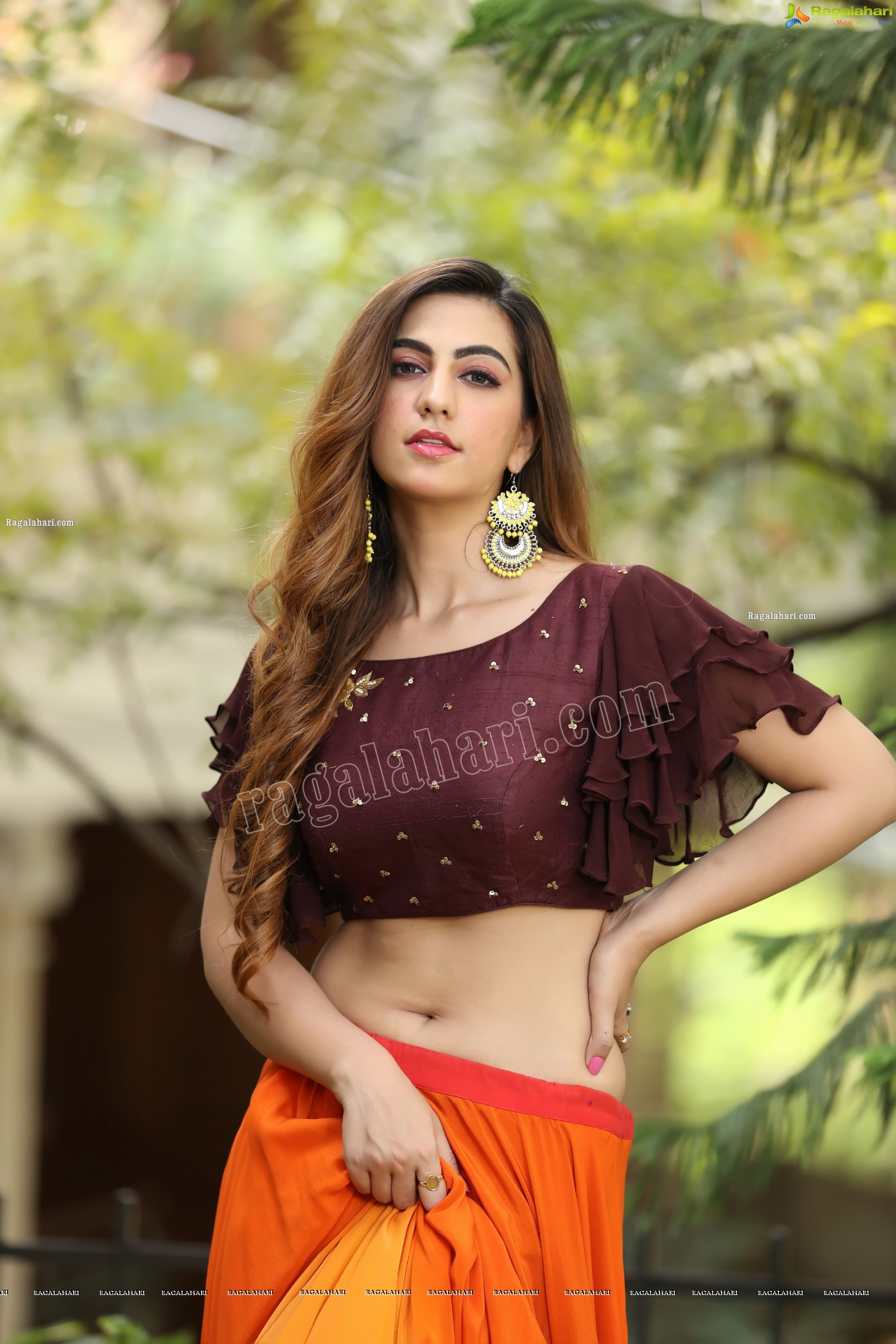 Harshita Panwar in Orange Embellished Lehenga Choli, Exclusive Photo Shoot