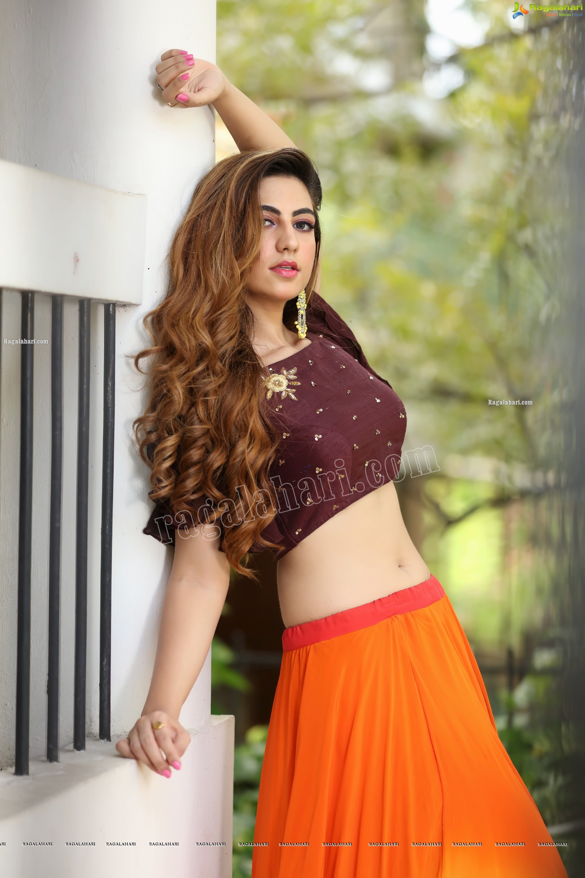 Harshita Panwar in Orange Embellished Lehenga Choli, Exclusive Photo Shoot