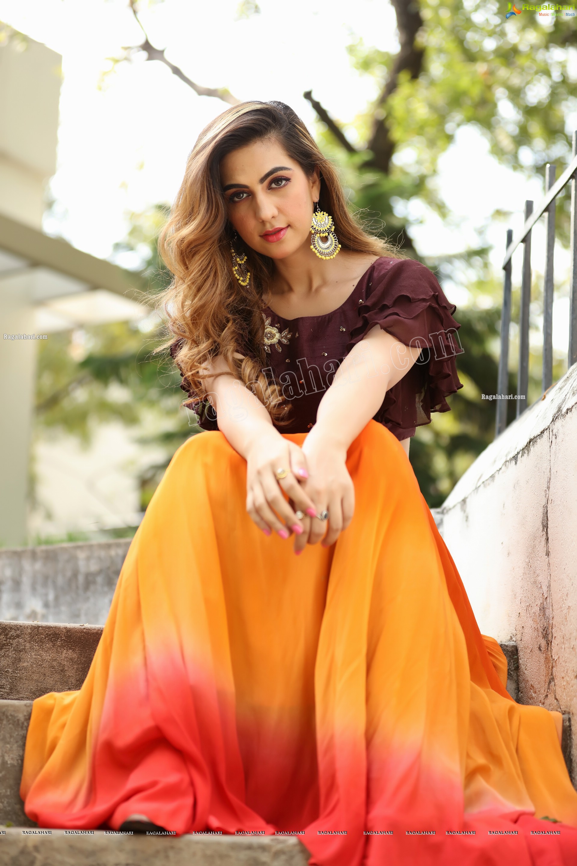 Harshita Panwar in Orange Embellished Lehenga Choli, Exclusive Photo Shoot