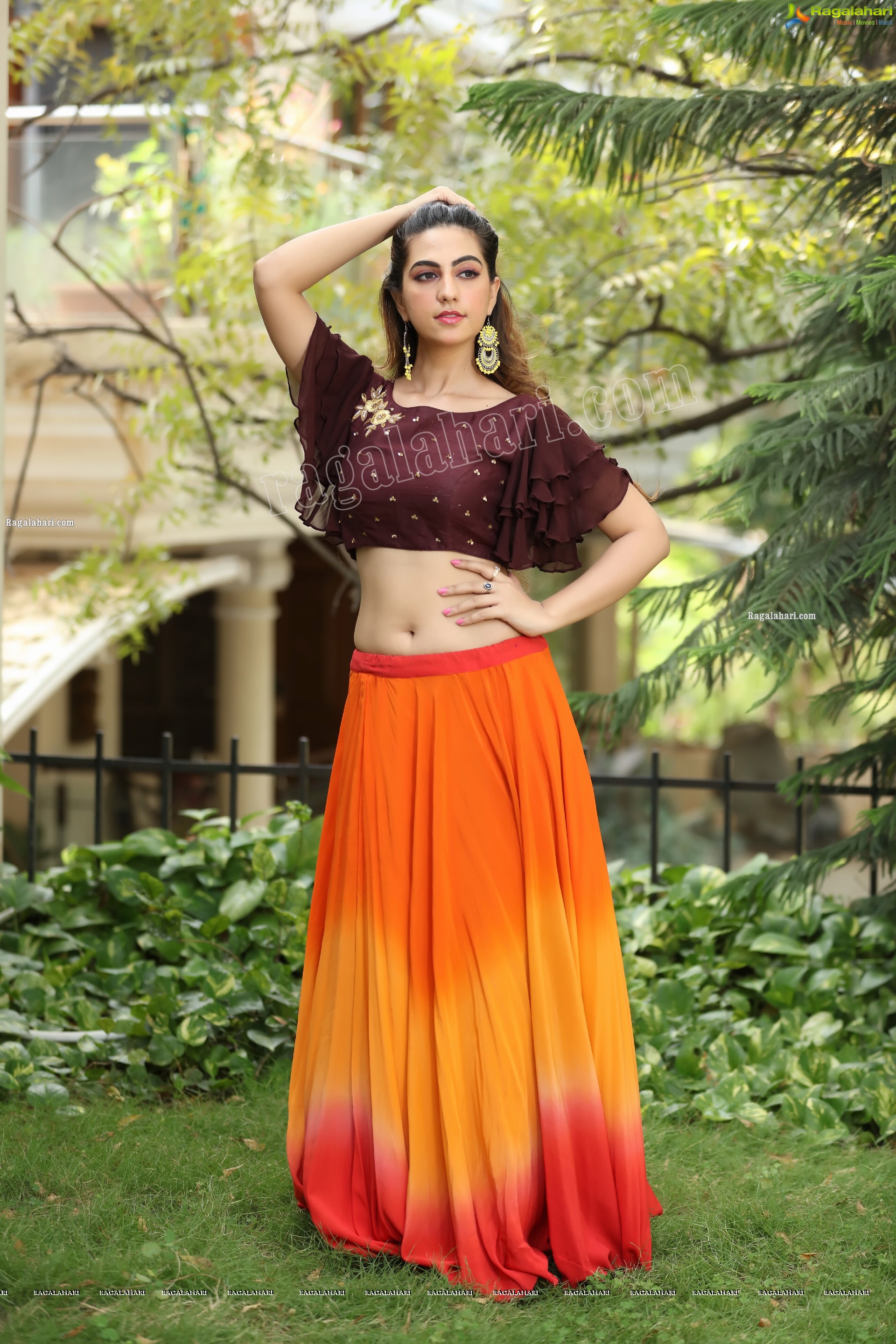 Harshita Panwar in Orange Embellished Lehenga Choli, Exclusive Photo Shoot