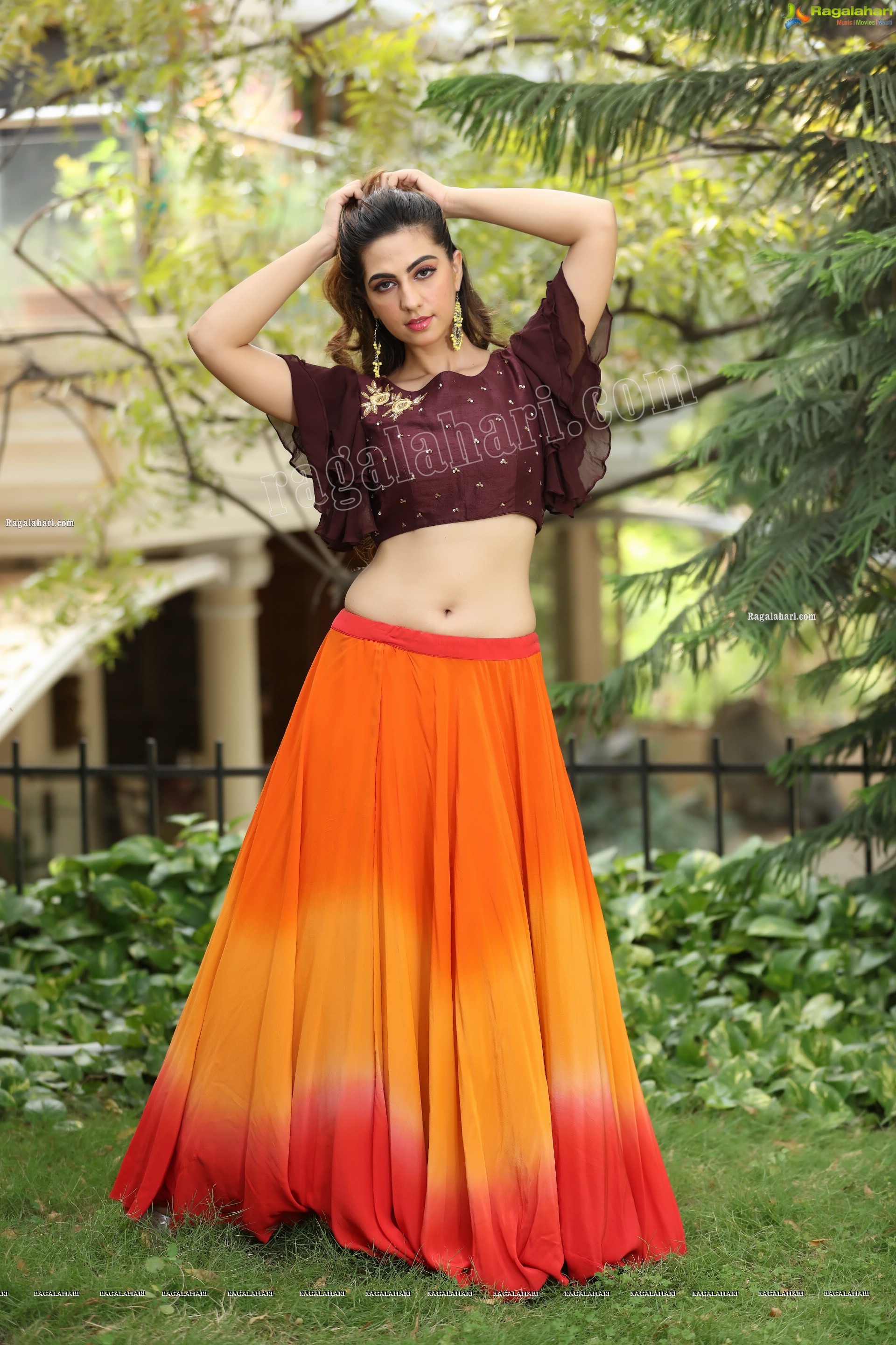 Harshita Panwar in Orange Embellished Lehenga Choli, Exclusive Photo Shoot