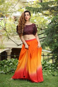 Harshita Panwar in Orange Embellished Lehenga Choli