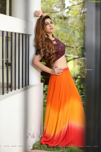 Harshita Panwar in Orange Embellished Lehenga Choli