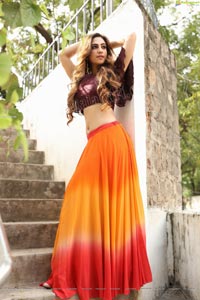 Harshita Panwar in Orange Embellished Lehenga Choli