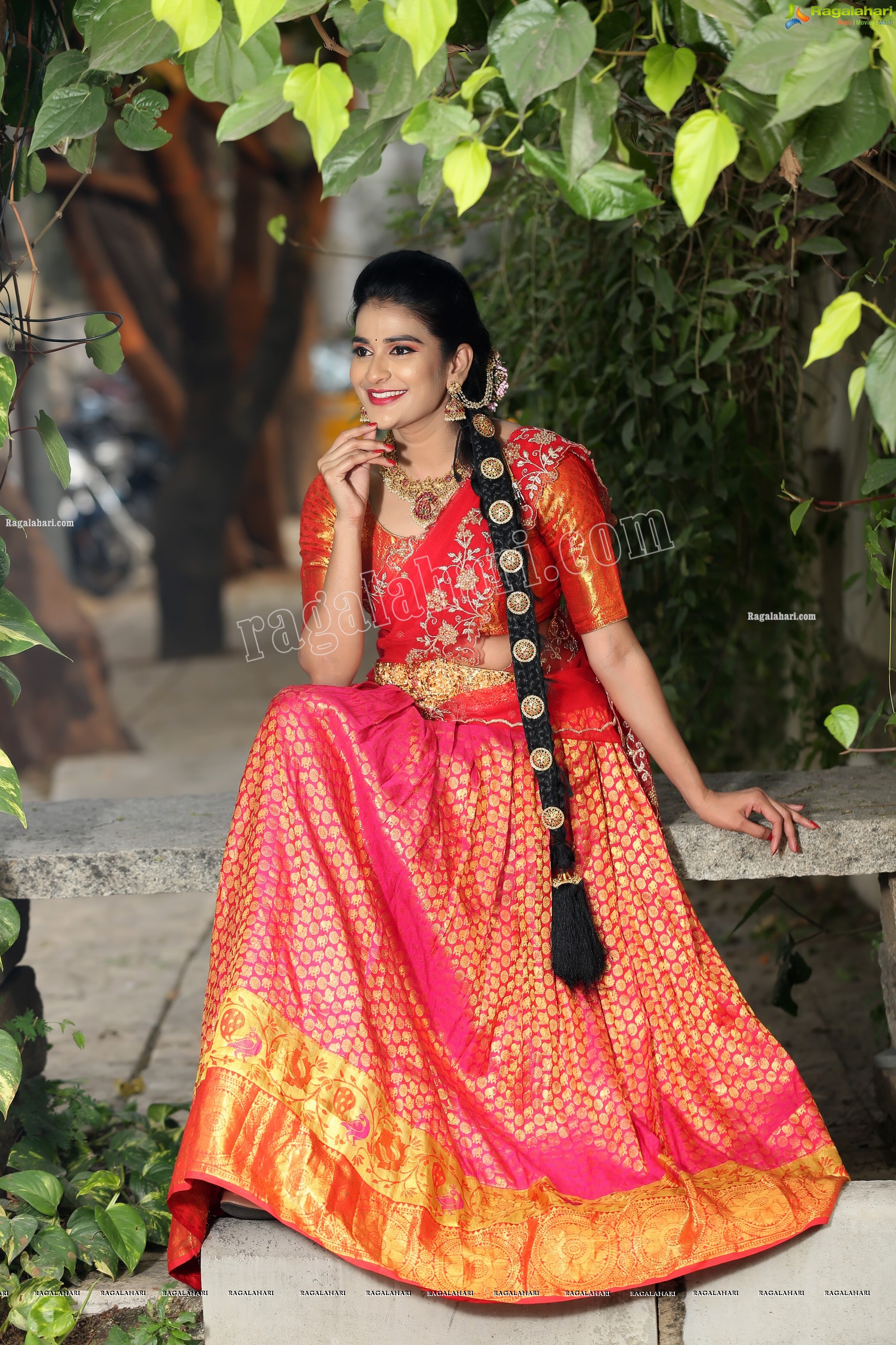 Jenny Honey in Red Embellished Lehenga Choli, Exclusive Photo Shoot