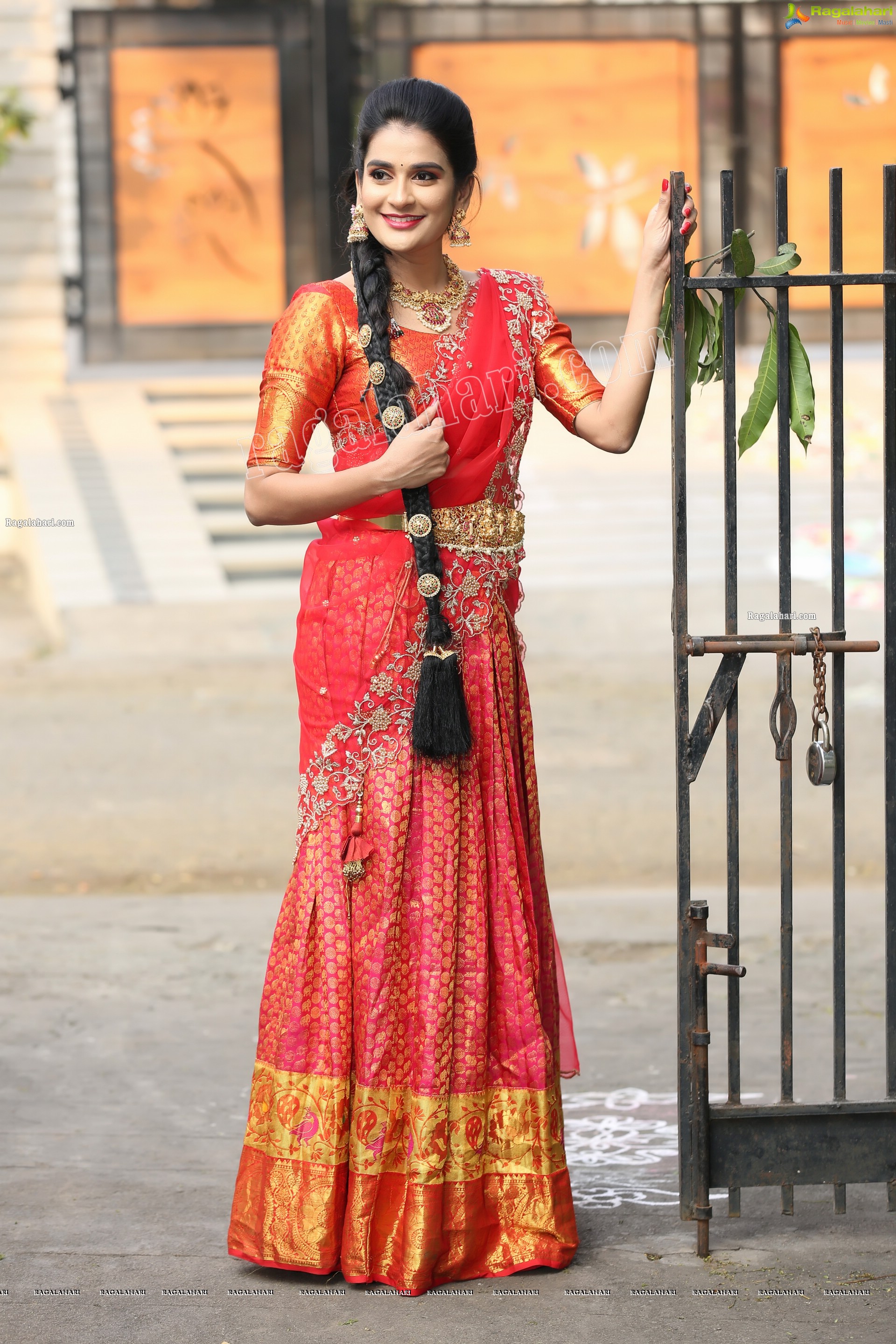 Jenny Honey in Red Embellished Lehenga Choli, Exclusive Photo Shoot