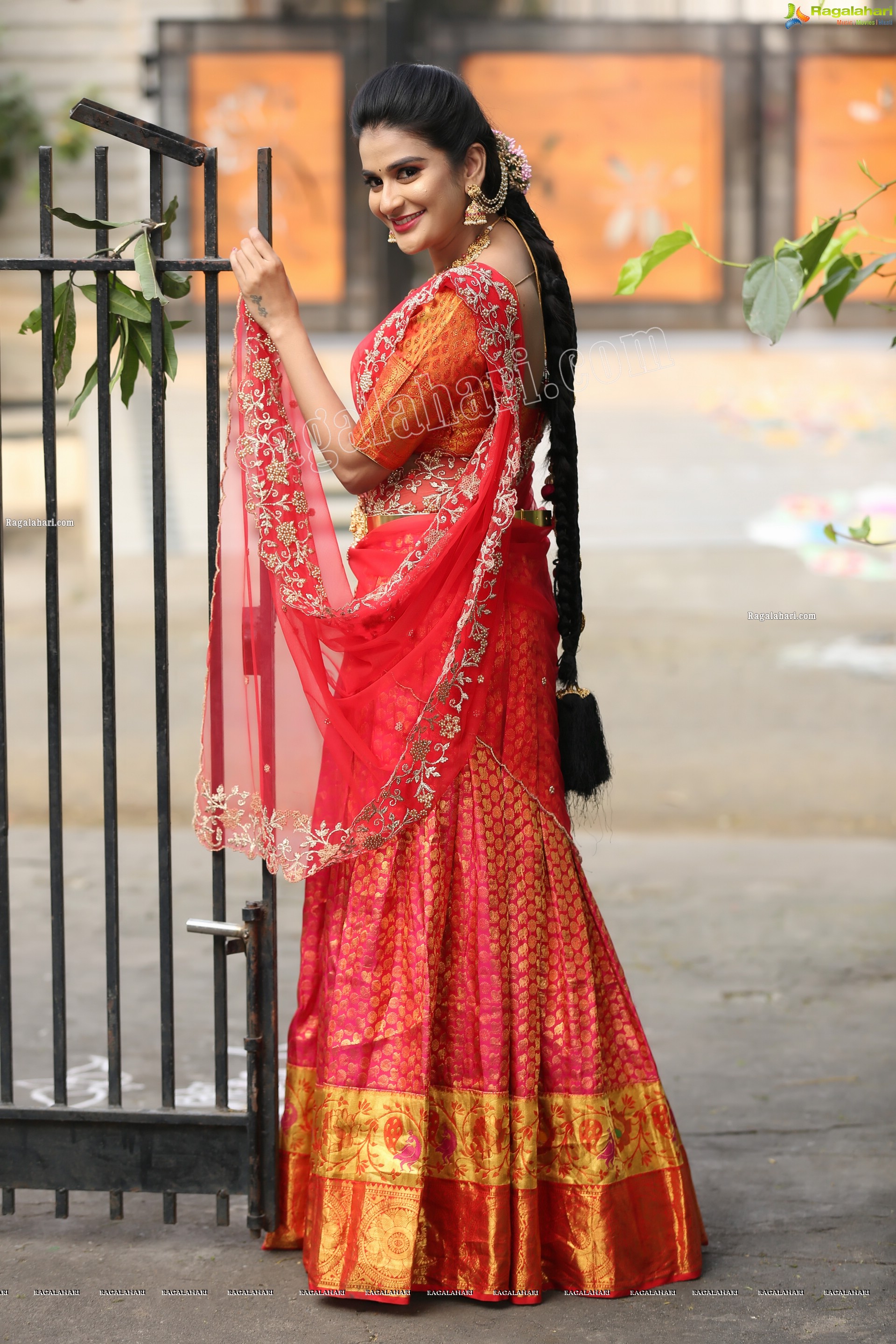 Jenny Honey in Red Embellished Lehenga Choli, Exclusive Photo Shoot