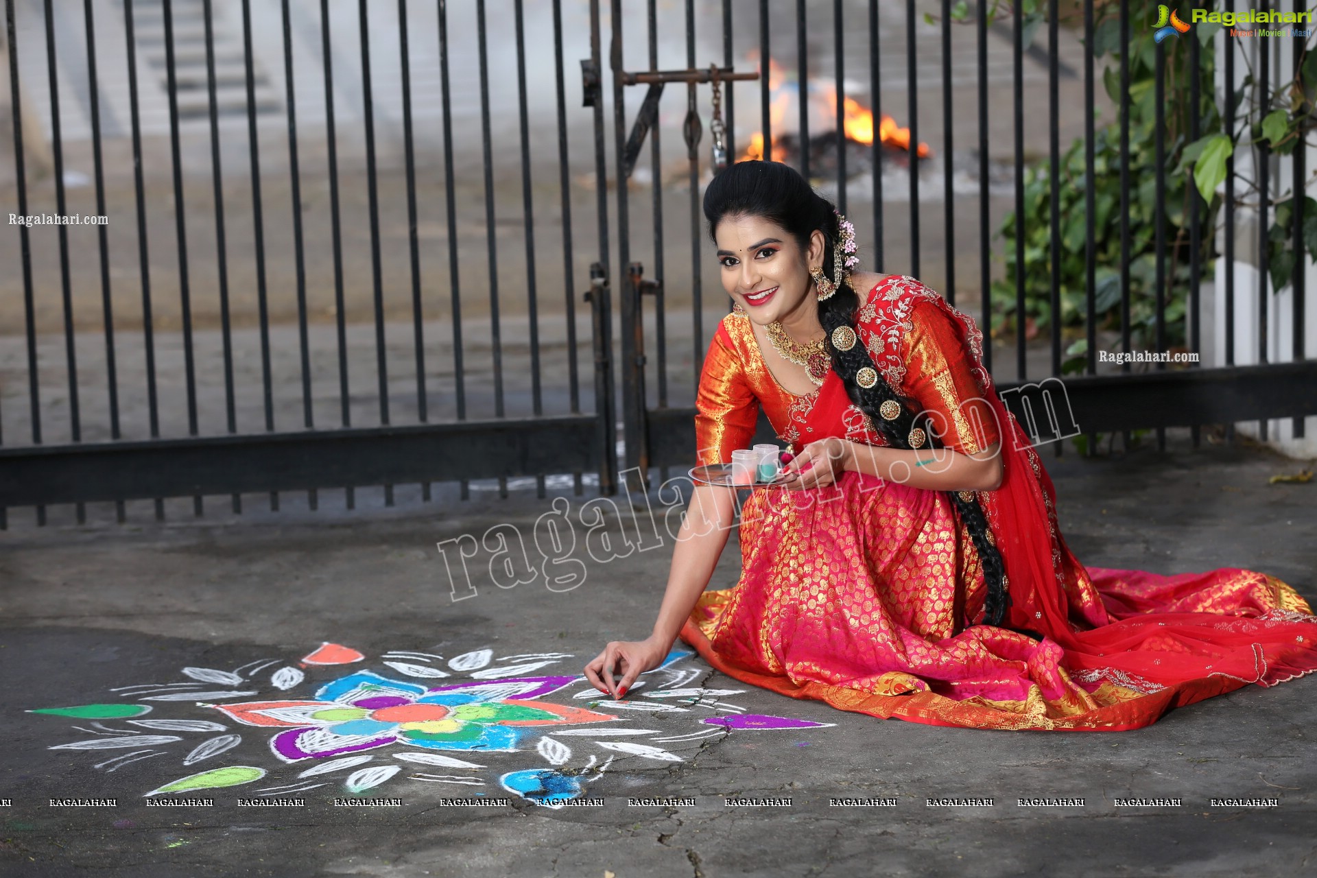 Jenny Honey in Red Embellished Lehenga Choli, Exclusive Photo Shoot