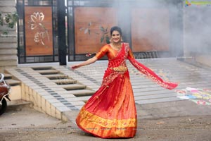 Jenny Honey in Red Embellished Lehenga Choli