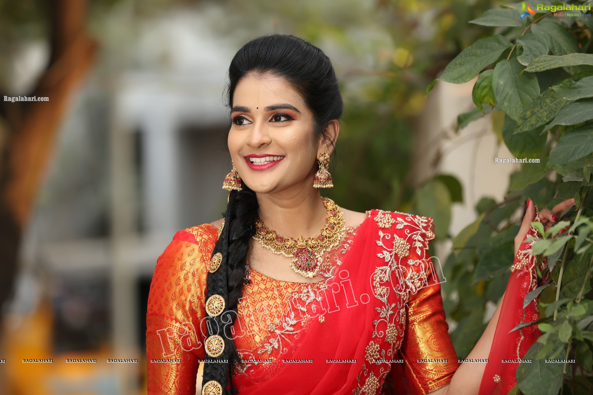 Jenny Honey in Red Embellished Lehenga Choli, Exclusive Photo Shoot