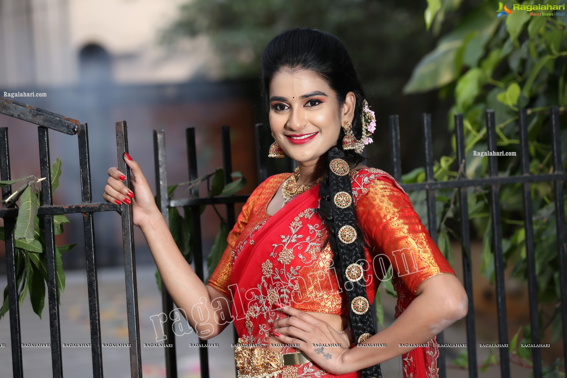 Jenny Honey in Red Embellished Lehenga Choli, Exclusive Photo Shoot