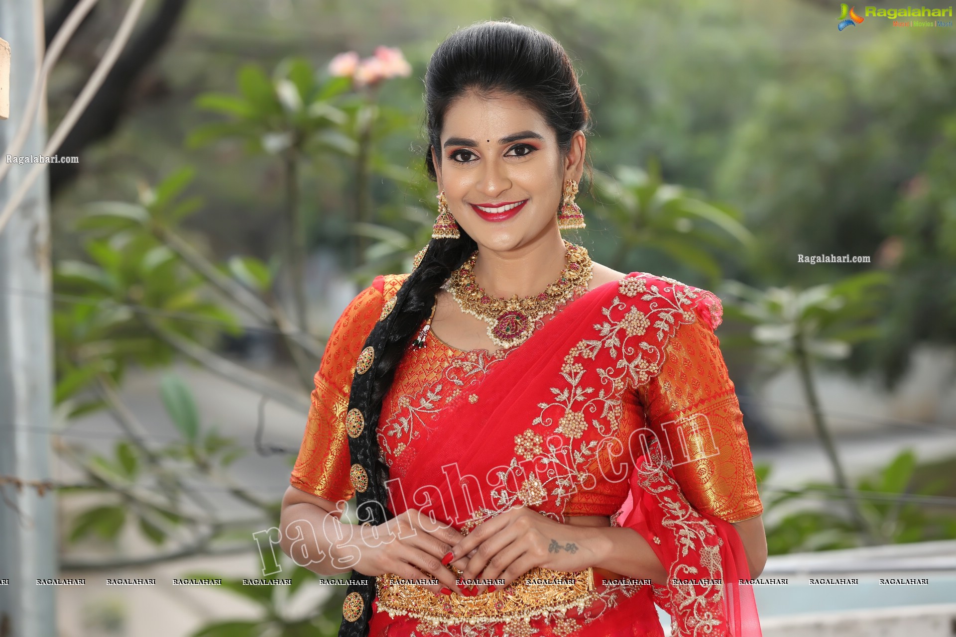 Jenny Honey in Red Embellished Lehenga Choli, Exclusive Photo Shoot