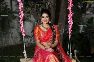 Jenny Honey in Red Embellished Lehenga Choli