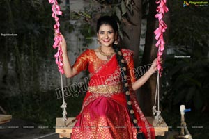 Jenny Honey in Red Embellished Lehenga Choli