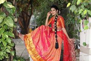 Jenny Honey in Red Embellished Lehenga Choli