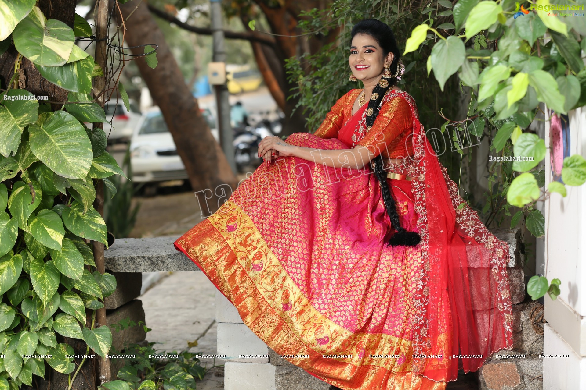 Jenny Honey in Red Embellished Lehenga Choli, Exclusive Photo Shoot