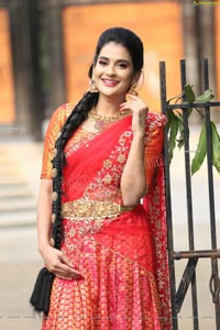 Jenny Honey in Red Embellished Lehenga Choli