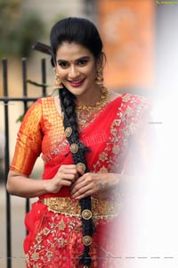 Jenny Honey in Red Embellished Lehenga Choli