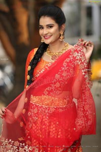 Jenny Honey in Red Embellished Lehenga Choli