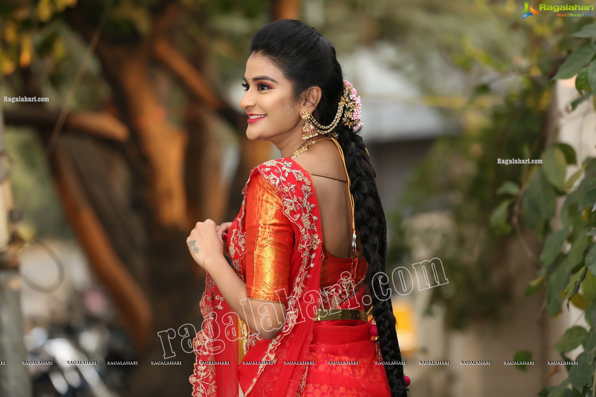 Jenny Honey in Red Embellished Lehenga Choli, Exclusive Photo Shoot