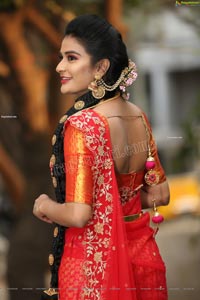 Jenny Honey in Red Embellished Lehenga Choli