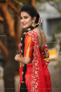 Jenny Honey in Red Embellished Lehenga Choli