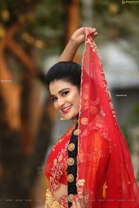 Jenny Honey in Red Embellished Lehenga Choli