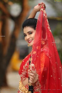 Jenny Honey in Red Embellished Lehenga Choli