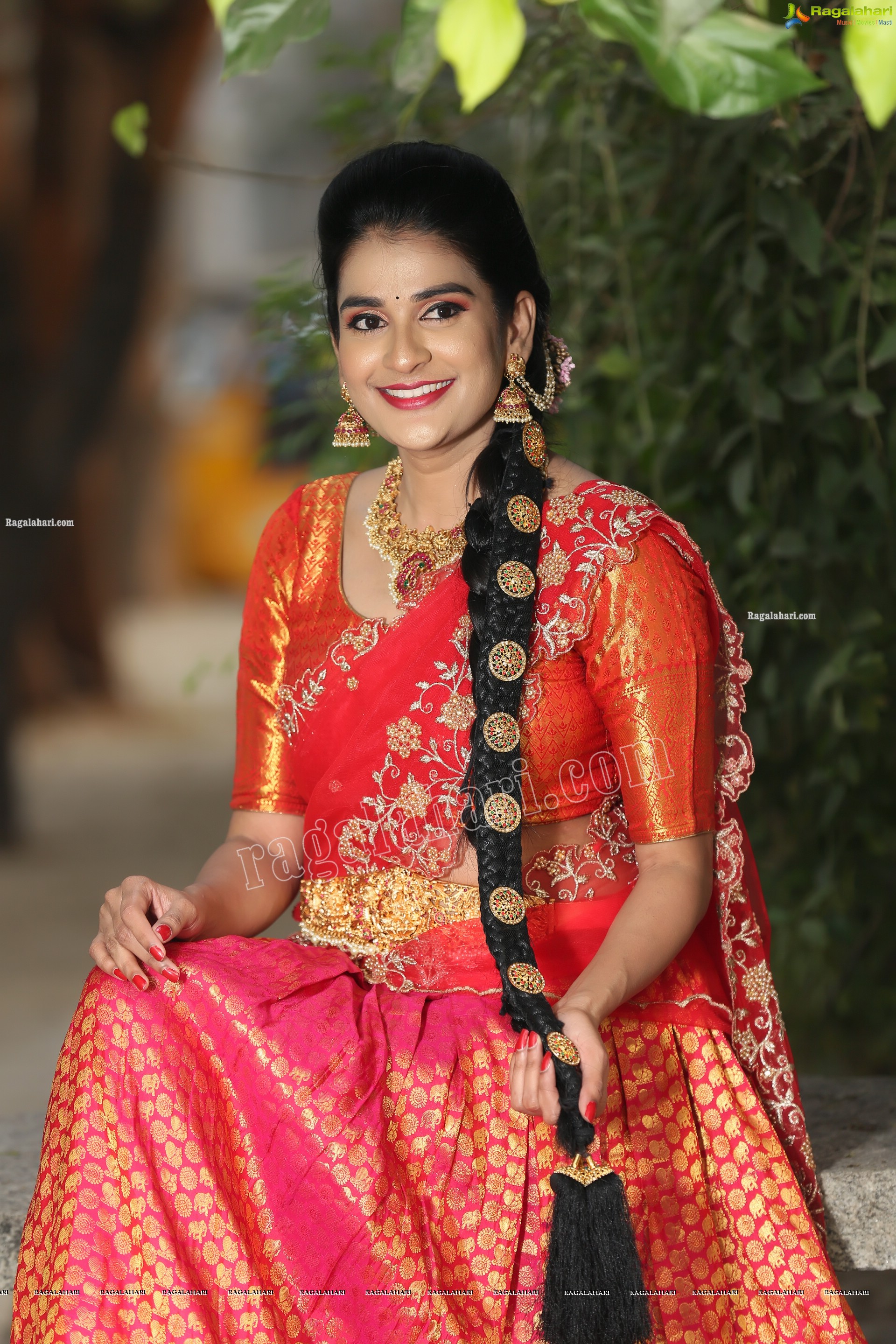 Jenny Honey in Red Embellished Lehenga Choli, Exclusive Photo Shoot