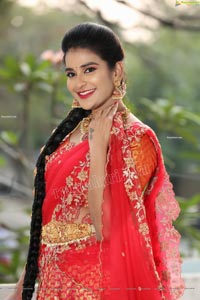 Jenny Honey in Red Embellished Lehenga Choli