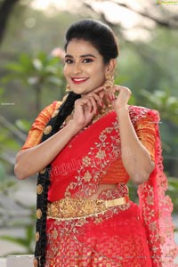 Jenny Honey in Red Embellished Lehenga Choli