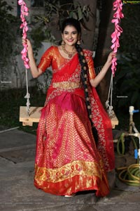 Jenny Honey in Red Embellished Lehenga Choli