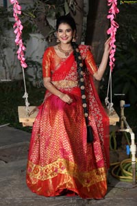 Jenny Honey in Red Embellished Lehenga Choli