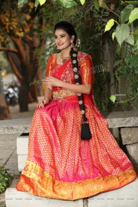 Jenny Honey in Red Embellished Lehenga Choli