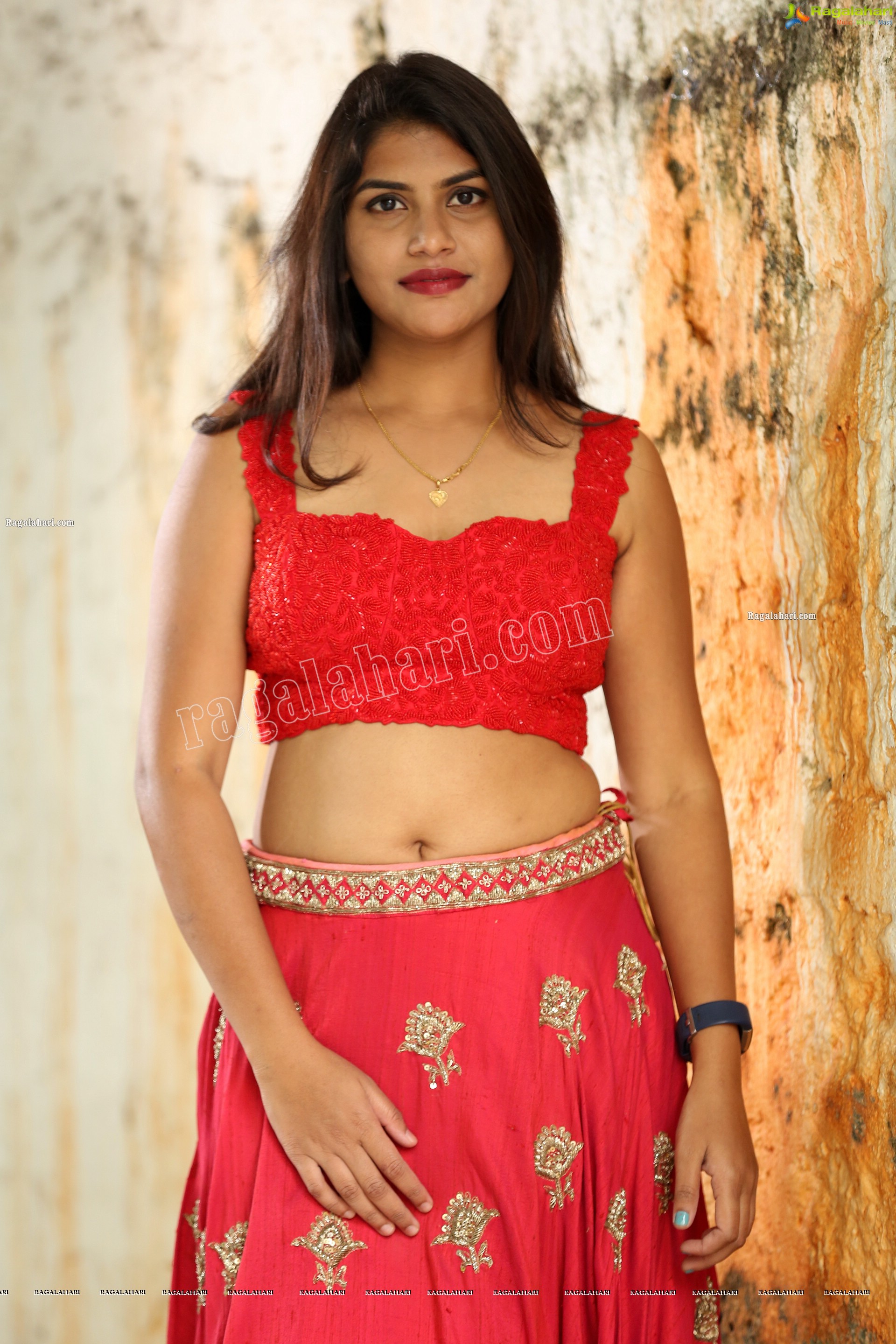 Kirthana Shiny in Dark Pink Embellished Lehenga, Exclusive Photo Shoot