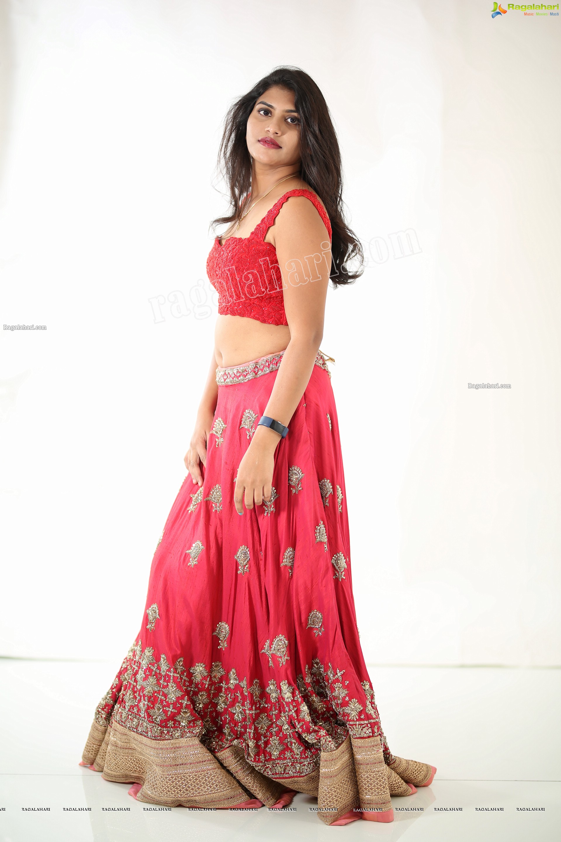 Kirthana Shiny in Dark Pink Embellished Lehenga, Exclusive Photo Shoot