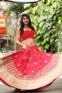 Kirthana Shiny in Dark Pink Embellished Lehenga