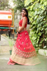 Kirthana Shiny in Dark Pink Embellished Lehenga