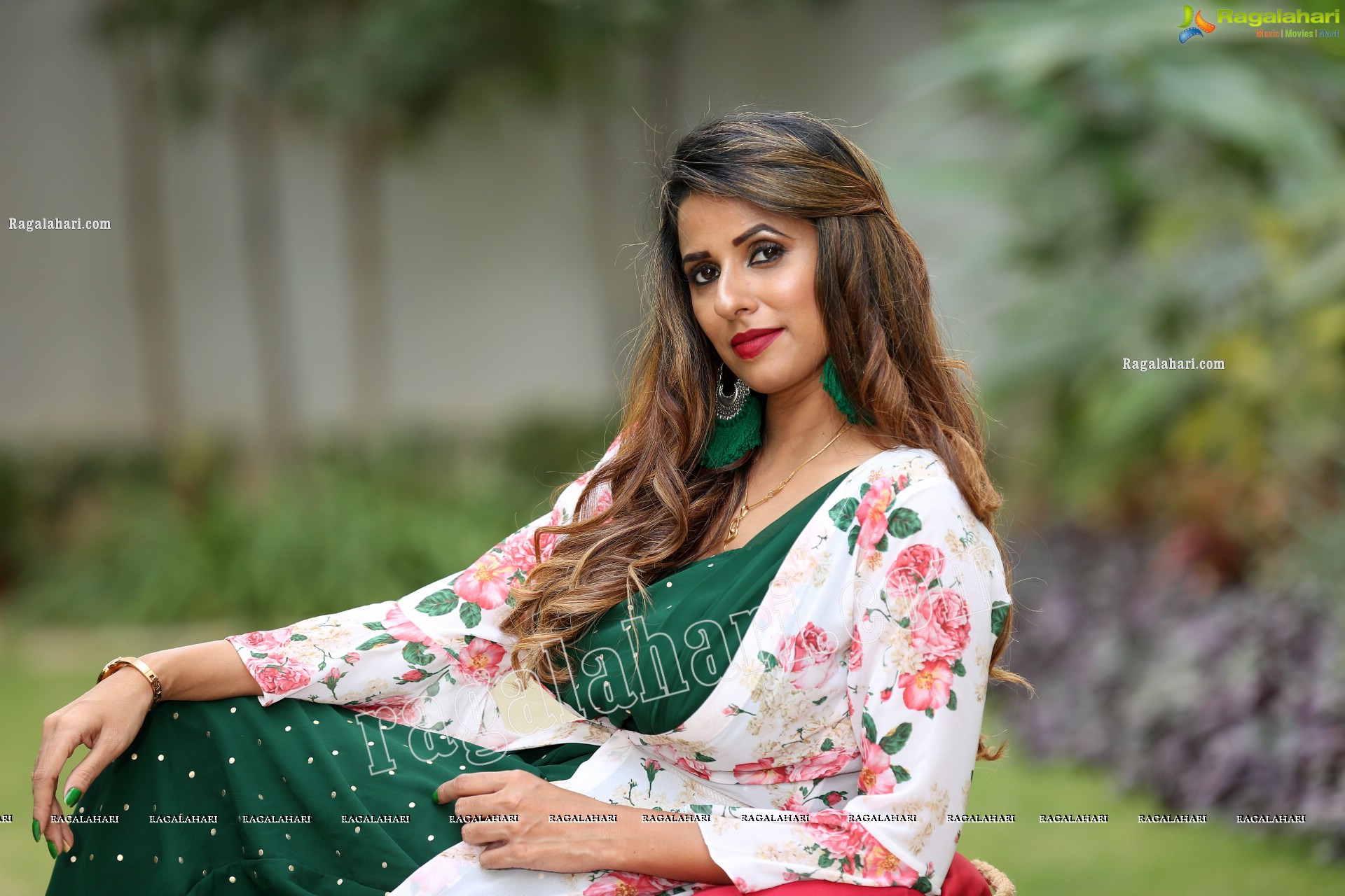 Shraavya Reddy in Bottle Green Pleated Jumpsuit, Exclusive Photo Shoot