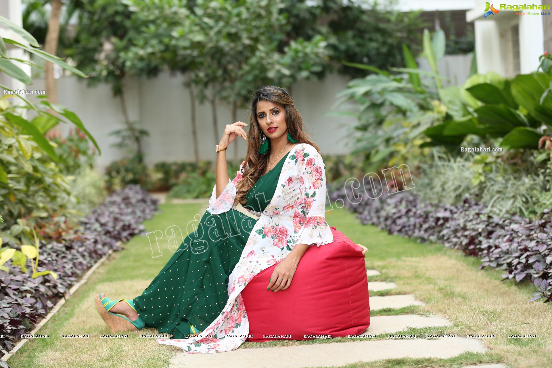 Shraavya Reddy in Bottle Green Pleated Jumpsuit, Exclusive Photo Shoot