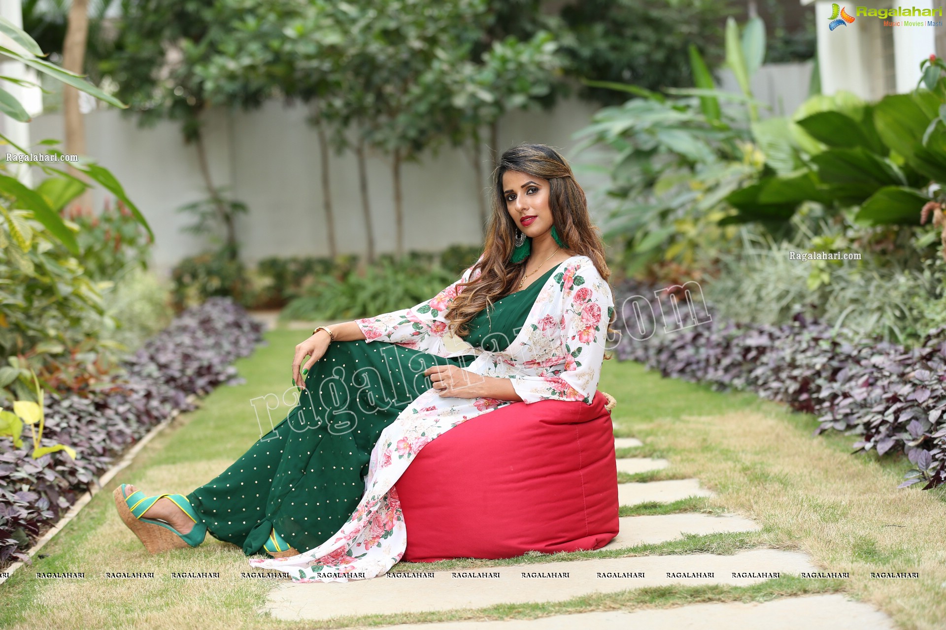 Shraavya Reddy in Bottle Green Pleated Jumpsuit, Exclusive Photo Shoot